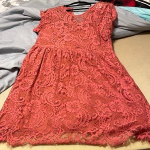 Francesca’s pink lace dress